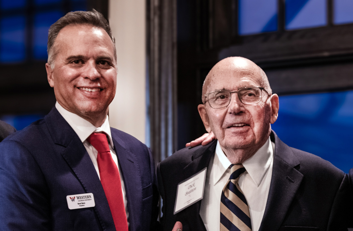 WCU President Brad Baca pictured with Dick Bratton